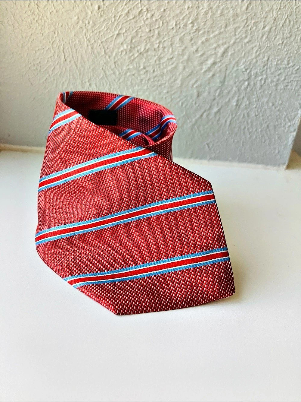 Brooks Brothers 346 Red and Blue Striped Silk Tie & Blue Striped Silk Tie